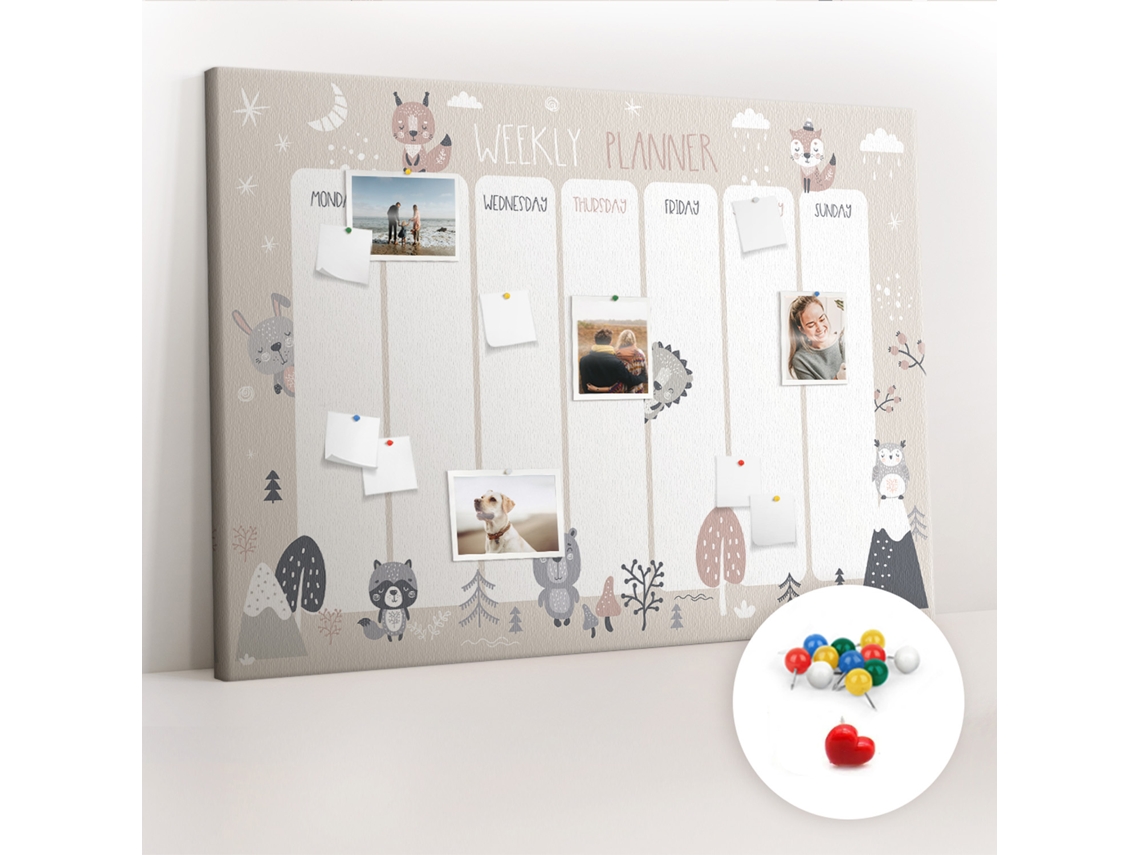 Painel De Cortiça Para Parede Planeador De Animais Para O Escritório Espelharte (140x100 Cm)
