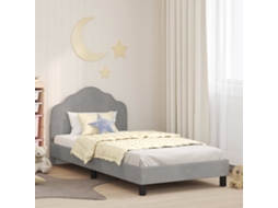 Vidaxl Estrutura De Cama Infantil Com Cabeceira Cinzento-claro Veludo