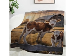 Manta com Estampa de Vaca para Sol 130x150 Cm Multifuncional Macia Flanela Aconchegante Cama Escritório Soneca