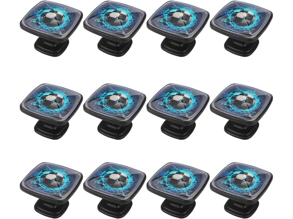 Puxadores E Botões Quadrados Para Gavetas Armários, Conjunto De 12 Peças, Design 3d Com Luz De Parede Em Formato Bola