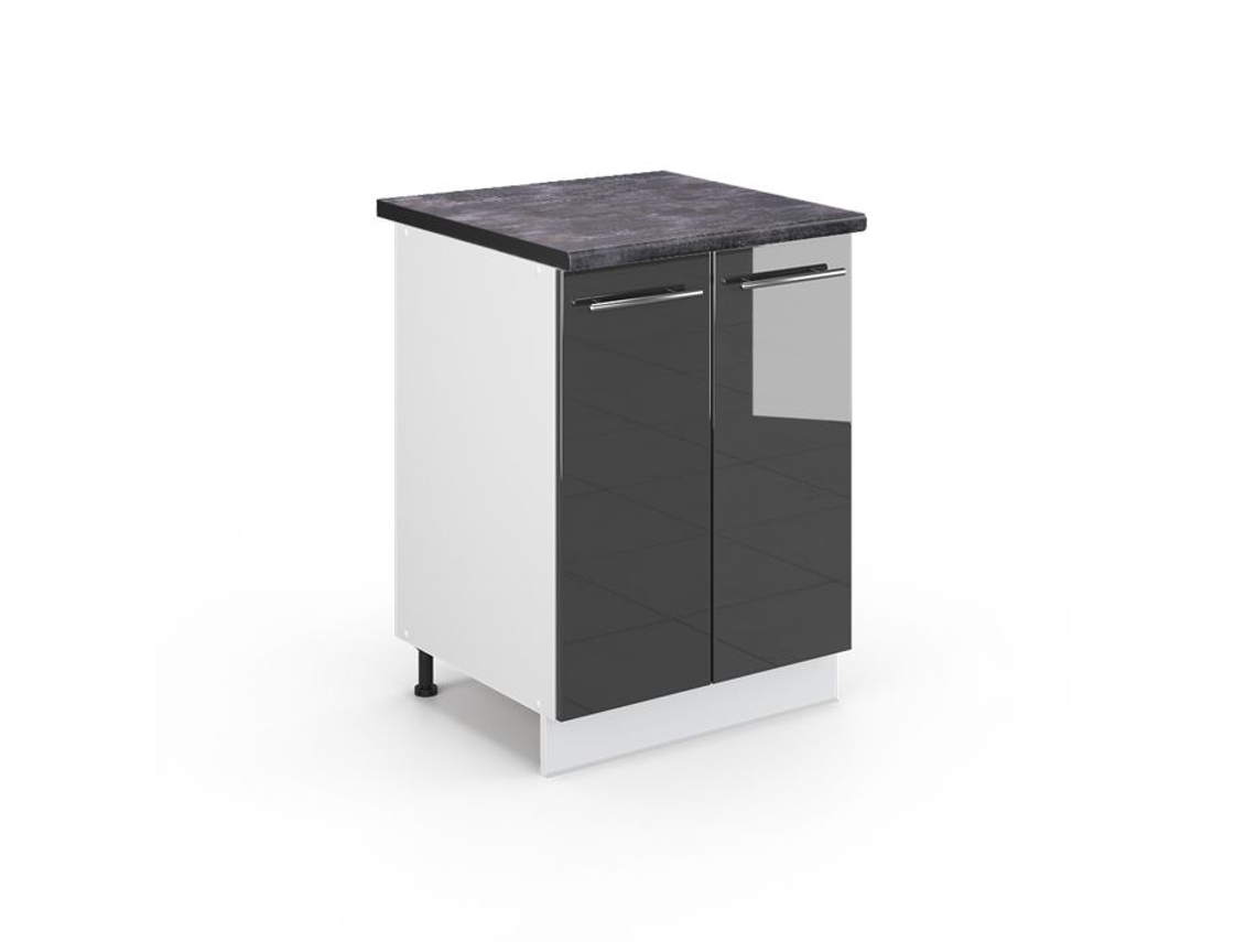 Móvel baixo de cozinha Vicco Fame-Line, Antracite alto brilho, 60 cm, PA Antracite