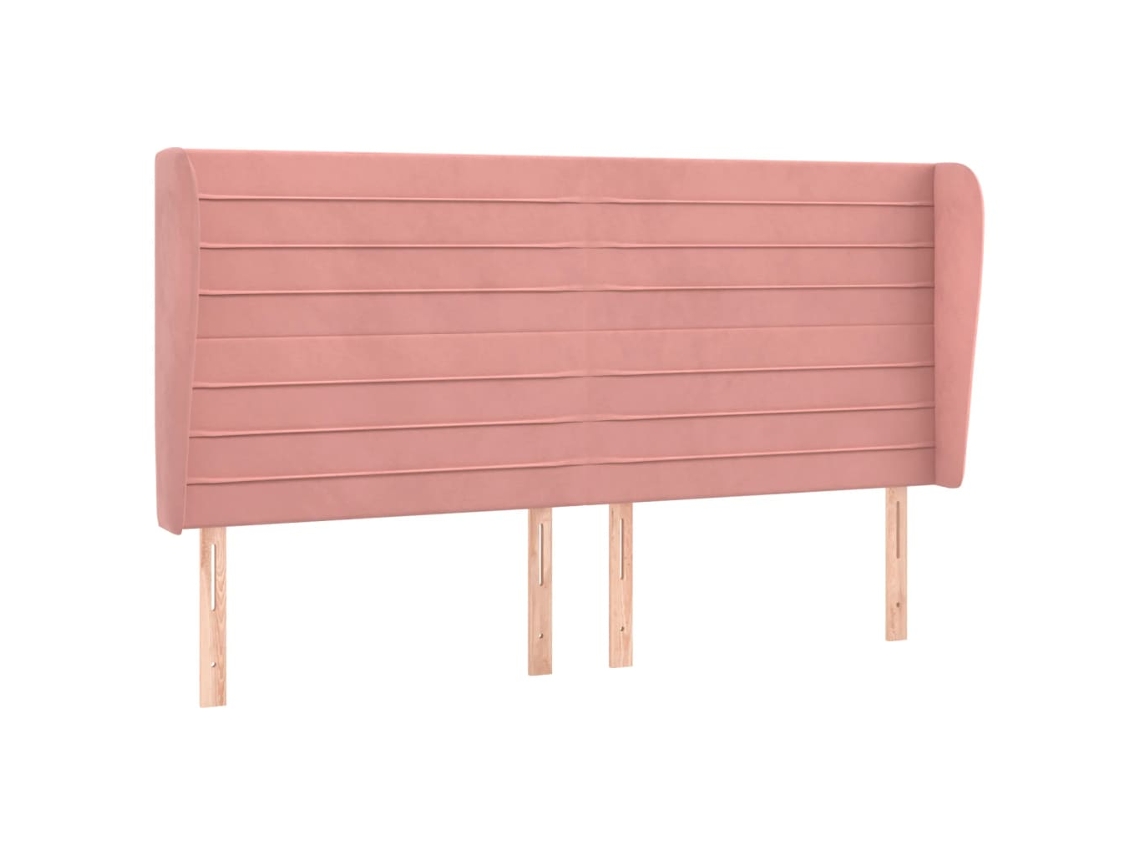 Cabeceira Cama C/ Abas Veludo 203x23x118/128 Cm Rosa MAISON EXCLUSIVE