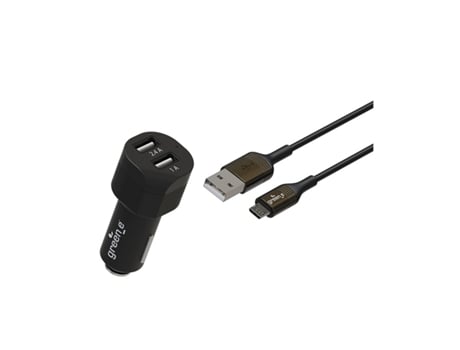 Carregador Automóvel Micro Usb Greene Plástico Preto
