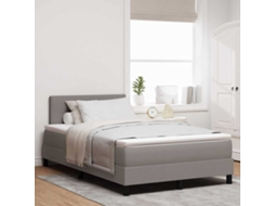 Vidaxl Cama Box Com Cabeceira Cinzento-acastanhado 120 X 200 Cm Tecido