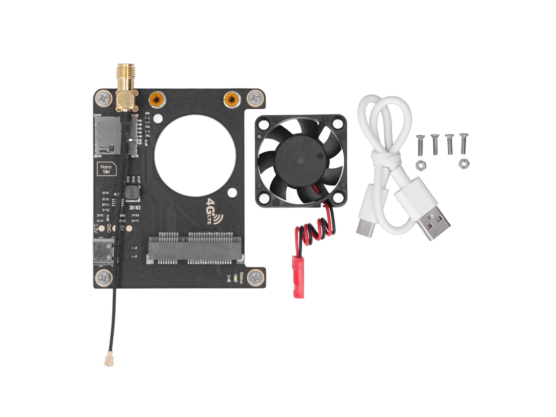 Placa De Expansão Hat 4g 3g Com Ventilador De Resfriamento Para Raspberry Pi 4b 3b