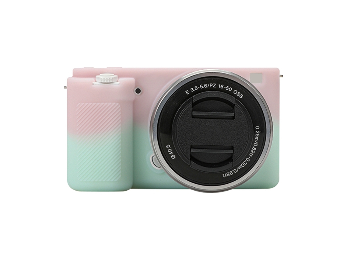 Capa Protetora de Silicone Macio para Sony Zv e10 Rosa Verde XIAOMOYU