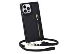 Capa Inch Para Iphone 13 Pro Pele Sintética Anti-choque Anti-riscos Preto