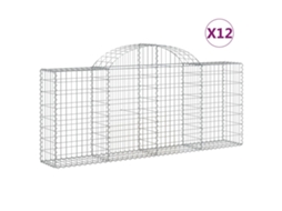 Gabion Basket, Gabion Baskets Vidaxl Prateado Ferro (200 X 30 X 80/100 Cm)