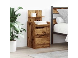 Vidaxl Mesa De Cabeceira Com 2 Gavetas 38x34x80 Cm Madeira Velha