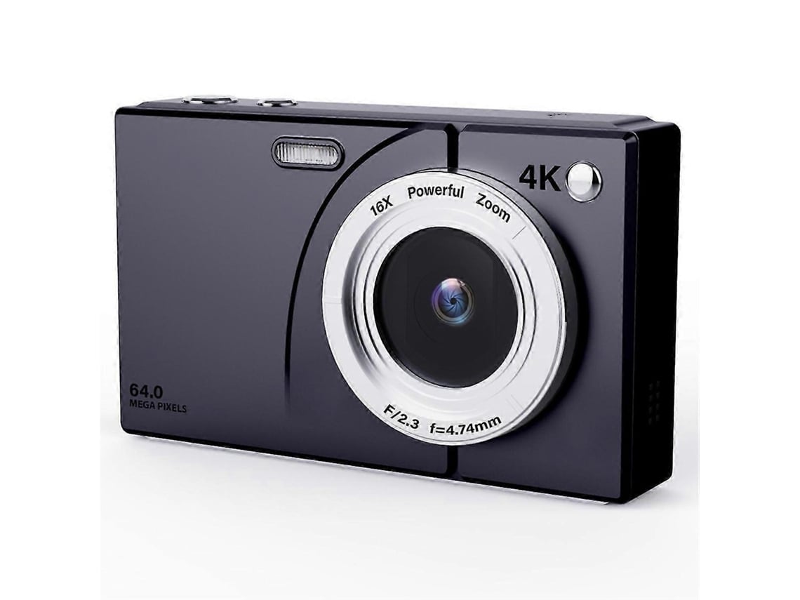 Câmara Digital 4k 64mp Com Zoom 16x, Ecrã De 2,8 Polegadas, Wi-fi E Cartão De 32gb, Preta