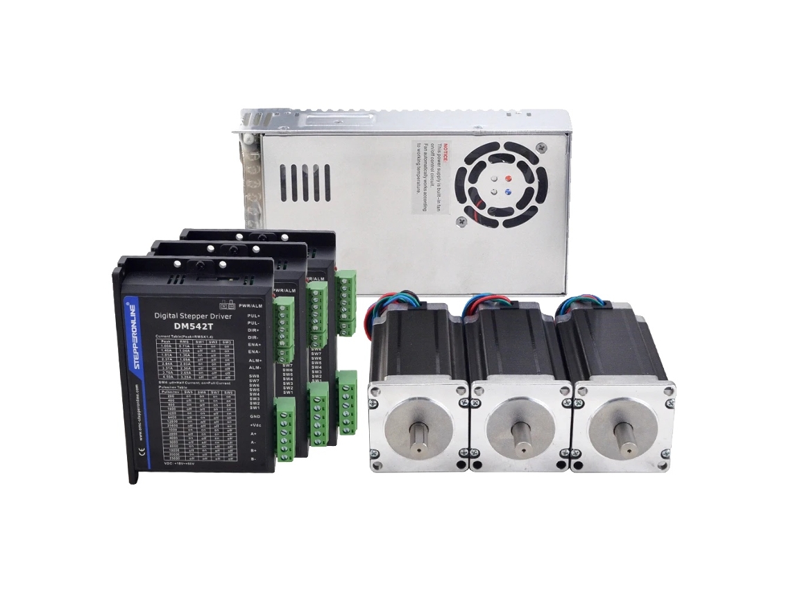 Kit Motor De Passo 4 Eixos Com Driver E Fonte De Alimentação Oem