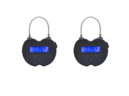 Candado Temporizador Inteligente Lcd Recargable Usb com Tela de Tempo para Viagens e Segurança Portátil Negro