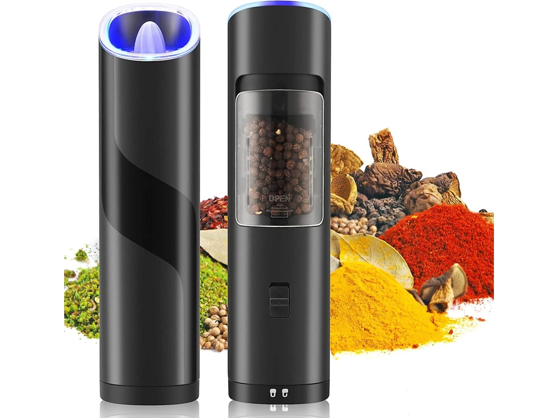 Conjunto de Moedores Elétricos Sal e Pimenta com Luz LED GOKOCO