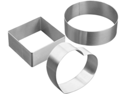 Conjunto de 3 formas quadradas Assar em aço inoxidável