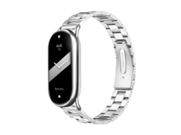 Bracelete Para Xiaomi Band 10/9/8 - Liga De Titânio - Fivela Plana - Três Esferas Prata