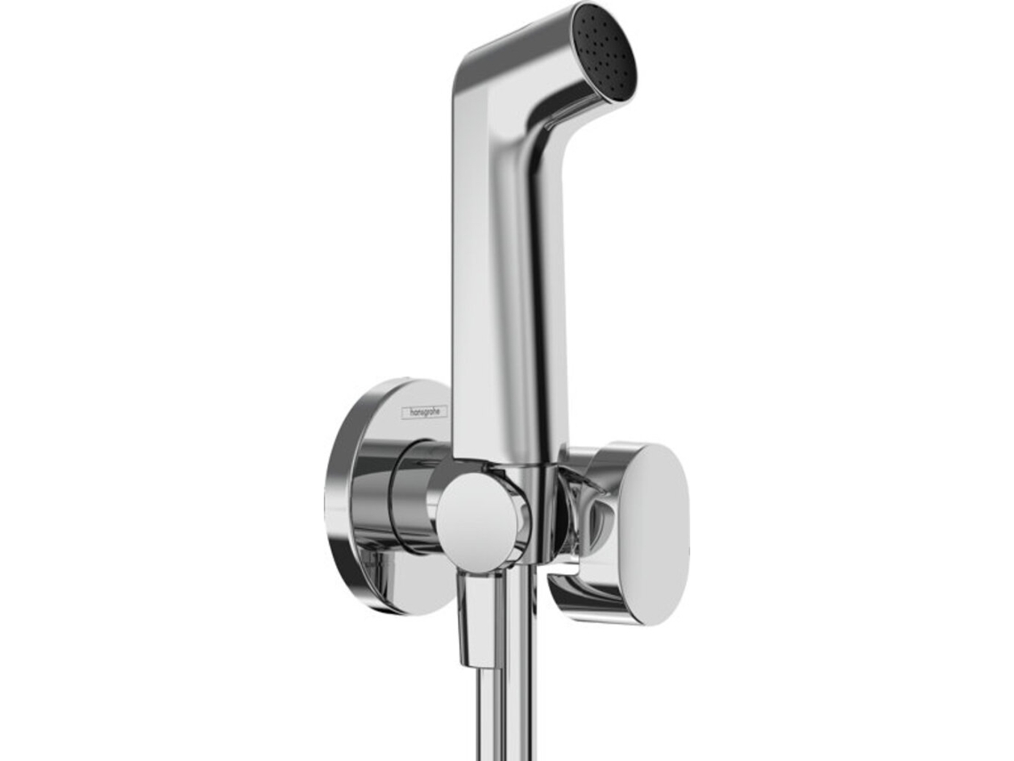 HANSGROHE Bidette S Chuveiro de Mão 1 Jato para Água Fria com Suporte de Cabeça de Chuveiro Design Redondo Ecosmart+ 29230 Cor: Crómio