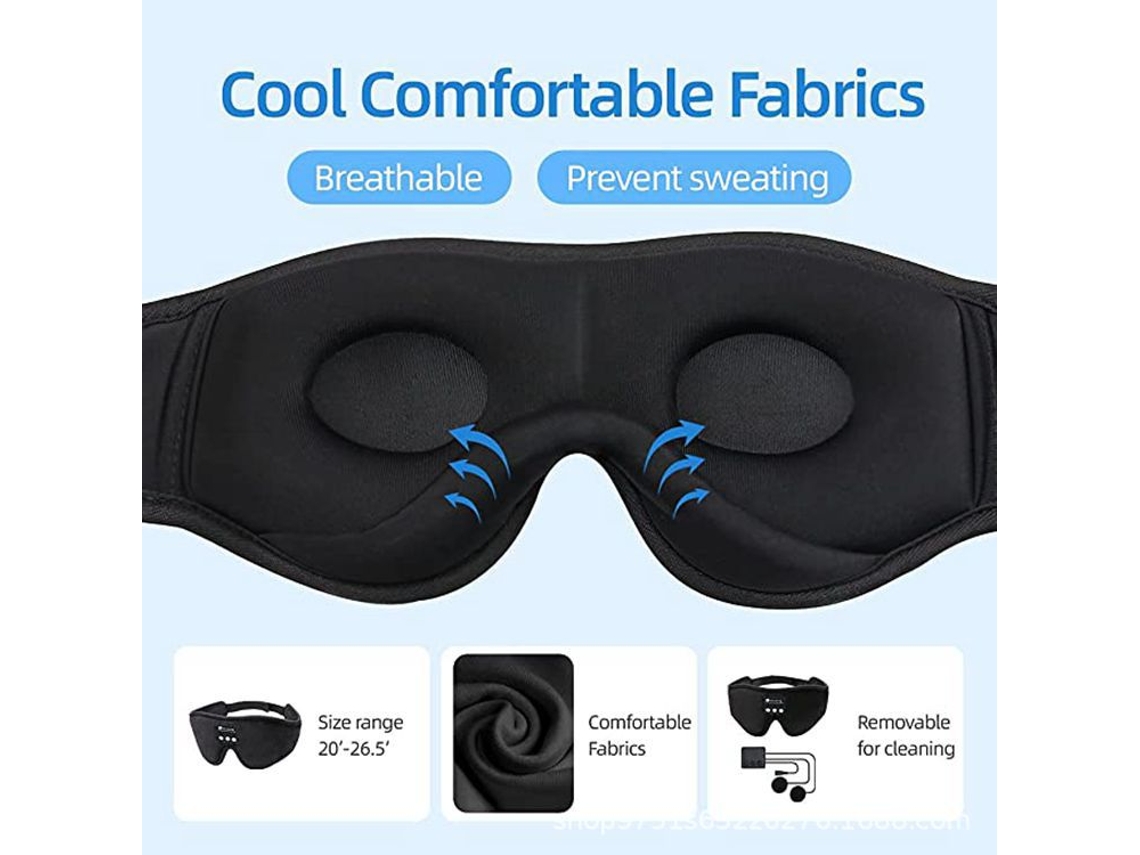 Máscara de Dormir Esportiva Bluetooth Sem Fio 3d para os Olhos AQUAFORGE