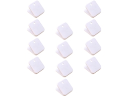 Conjunto Magiclulu com 12 clipes de plástico branco para documentos e pastas, multiuso para mesa e escola, seguros.
