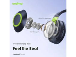 Aetheria oraimo Boompop2s Ohp 610s Fone de Ouvido Sem Fio Over ear com Enc e Havybass Nebula Blue