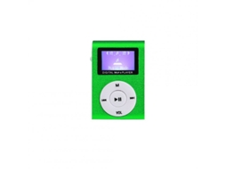 Leitor MP3 Minicubo Player Display Recarregável Portátil de Música com Fone de Ouvido Cabo Usb Verde