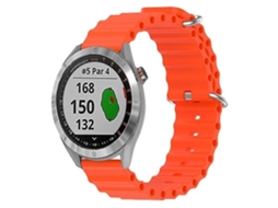 Pulseira Garmin Approach S40 De 20 Mm, Estilo Oceano, Silicone Sólida, Cor Laranja, Chenille, Acabamento Moderno