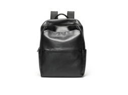 Mochila de Viagem de Negócios Mochila de Grande Capacidade Mochila de Couro Genuíno para Laptop-2274 Preta