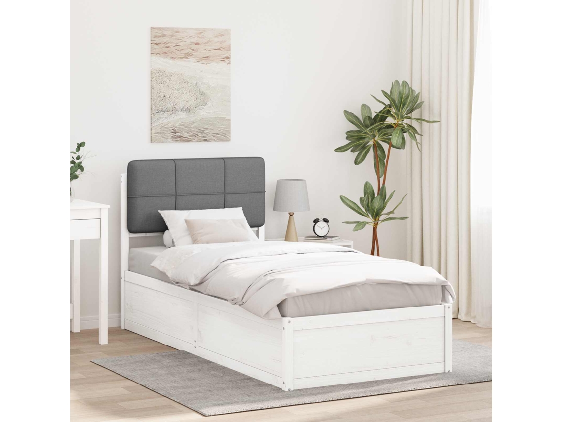 Vidaxl Estrutura De Cama Com Cabeceira Estofada Cinzento-claro