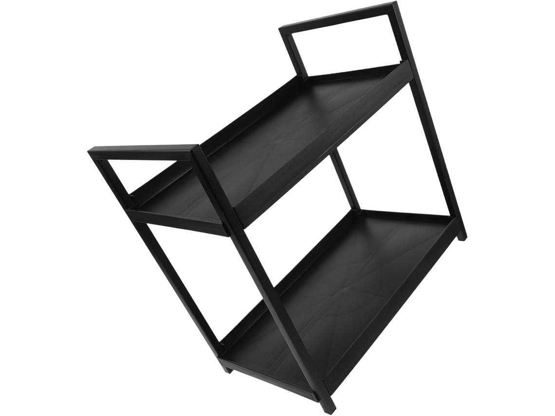 Organizador Maquiagem Duplo Preto Bandeja Perfumes Armazenamento Multiuso Banheiro Quarto Cozinha Suporte GOKOCO
