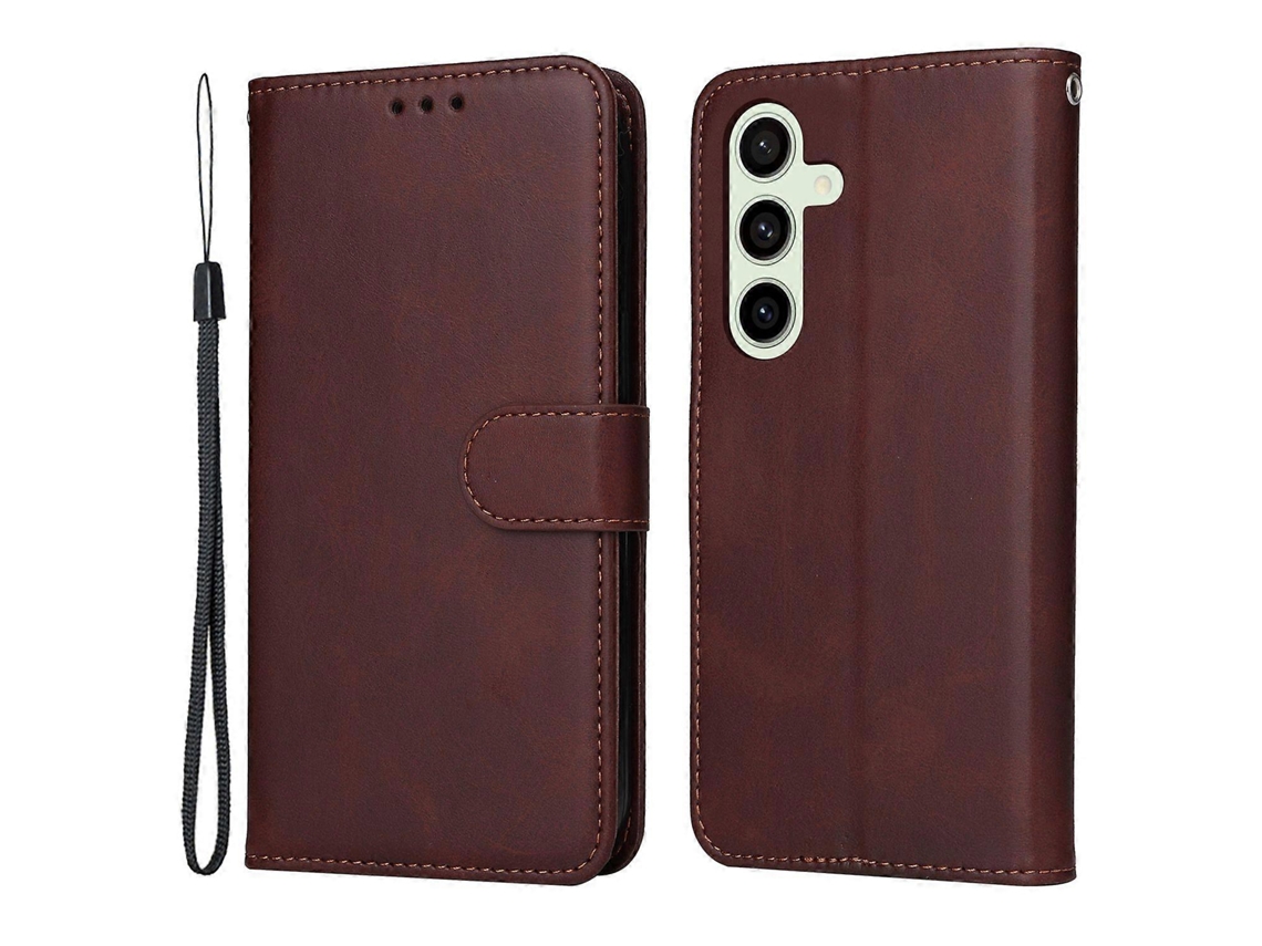 Capa Tipo Carteira De Couro Pu Com Suporte E Capa Flip Para Samsung Galaxy S24 Fe