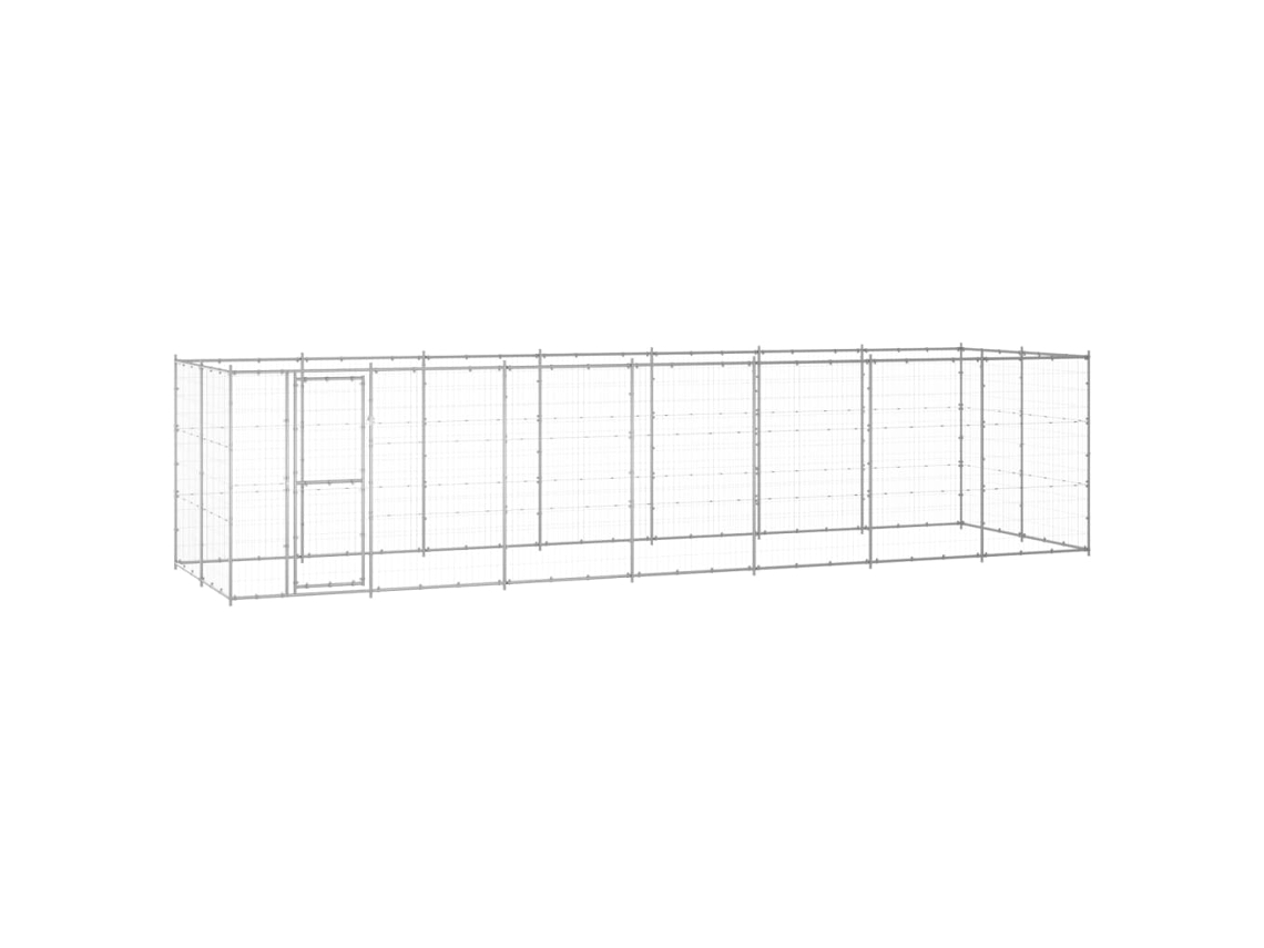Vidaxl Canil De Exterior 16,94 M² Aço Galvanizado