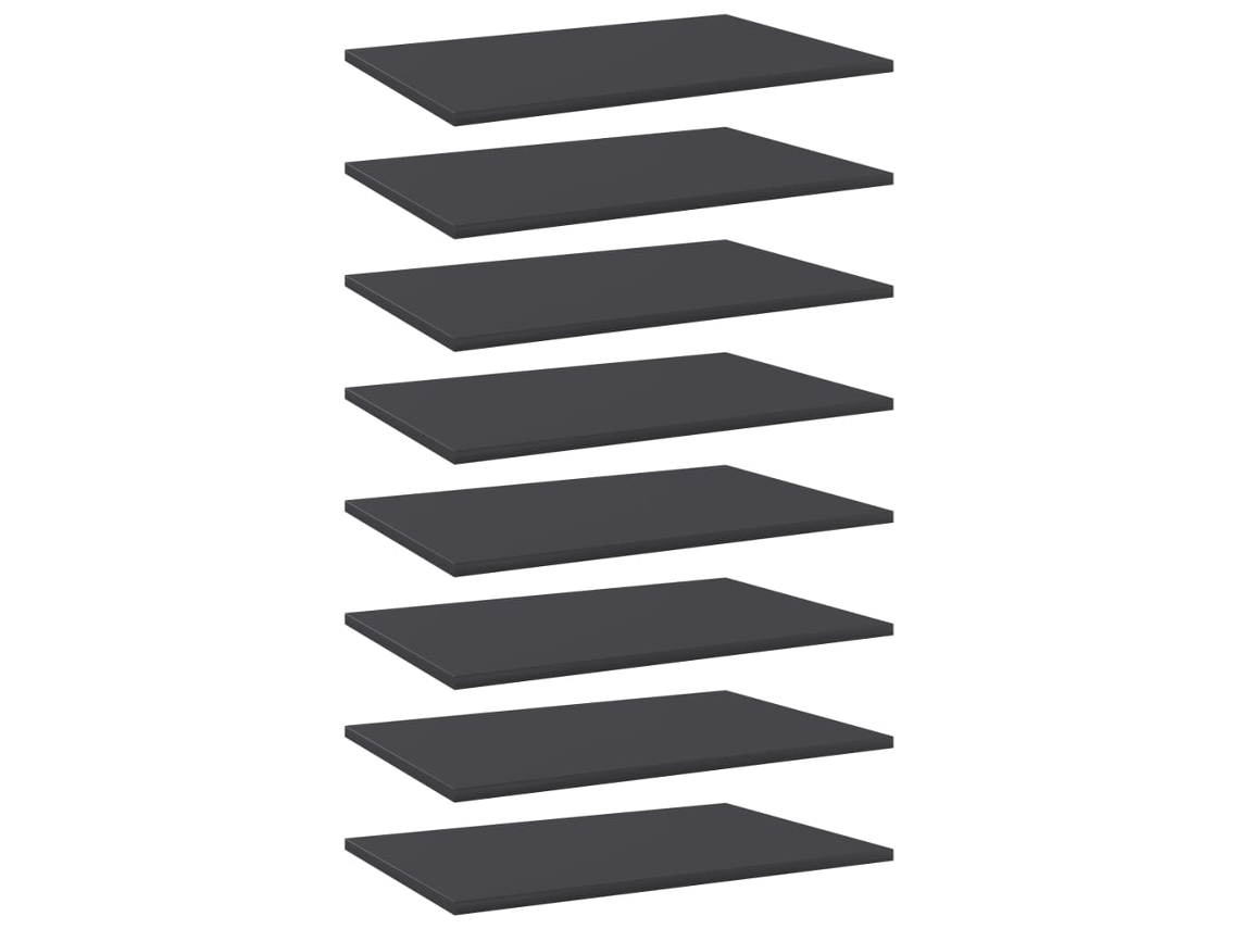 Vidaxl Prateleiras Para Estante 8 Pcs 60x40x1,5cm Contraplacado Cinza
