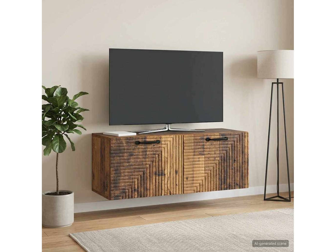 Vidaxl Gabinete De Tv De Parede Madeira Antiga 78,5 X 31 X 30 Cm