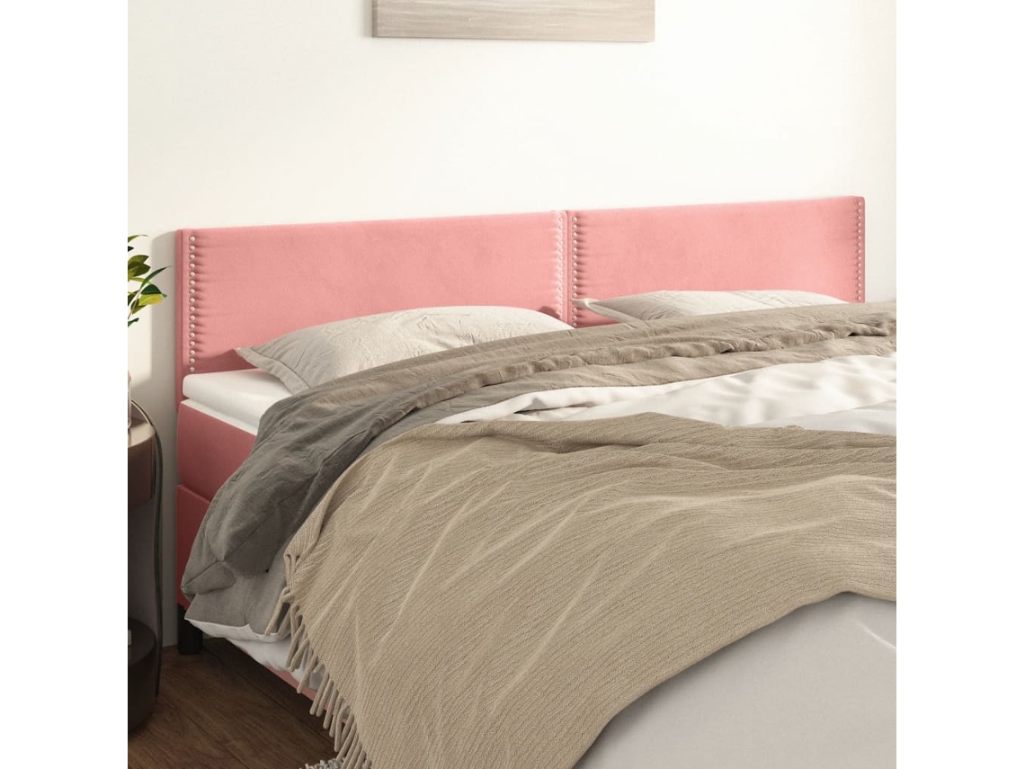 Vidaxl Cabeceiras Rosa 180x5x78/88 Cm Veludo