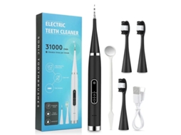 (preto + 2 Cabeças De Escova) Scanner Dental Elétrico De Vibração Sônica