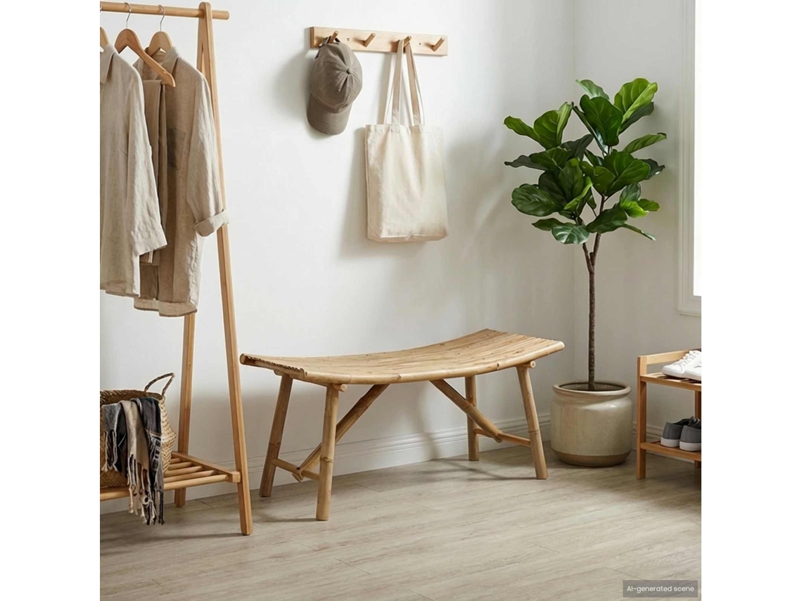 Vidaxl Banco De Jardim 110 X 45 X 50 Cm Bambu Natural Retangular