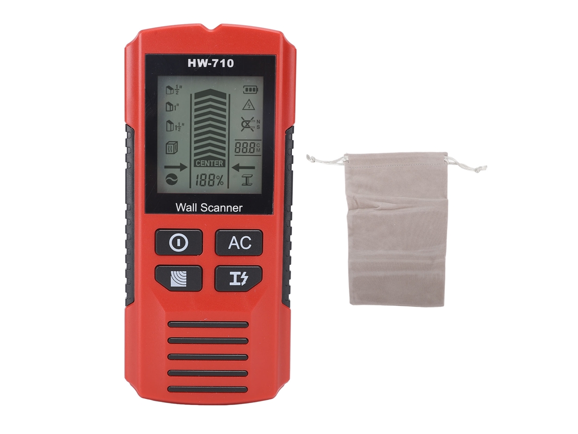 Scanner de Parede Portátil Preciso 7 em 1 para Detecção de Madeira, Metal e Cabos com Display Lcd
