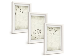Composição De Quadros Na Parede Pintura Minimalista De Pássaros Moldura Branca Imagens Para Um Quarto Infantil Espelharte (3 Peças 20x30 Cm)
