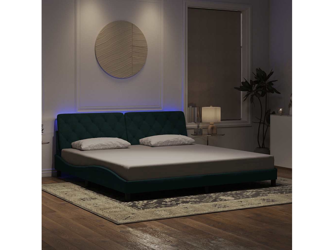 Estrutura de Cama Sem Colchão Hvar 200x200 Cm Couro Artificial VIDAXL