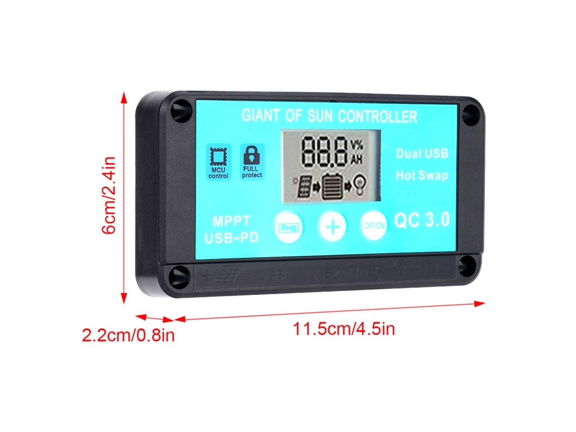 Controlador Solar 30a Laxiscreed Com Usb E Tecnologia Mppt Para Máxima Eficiência Energética