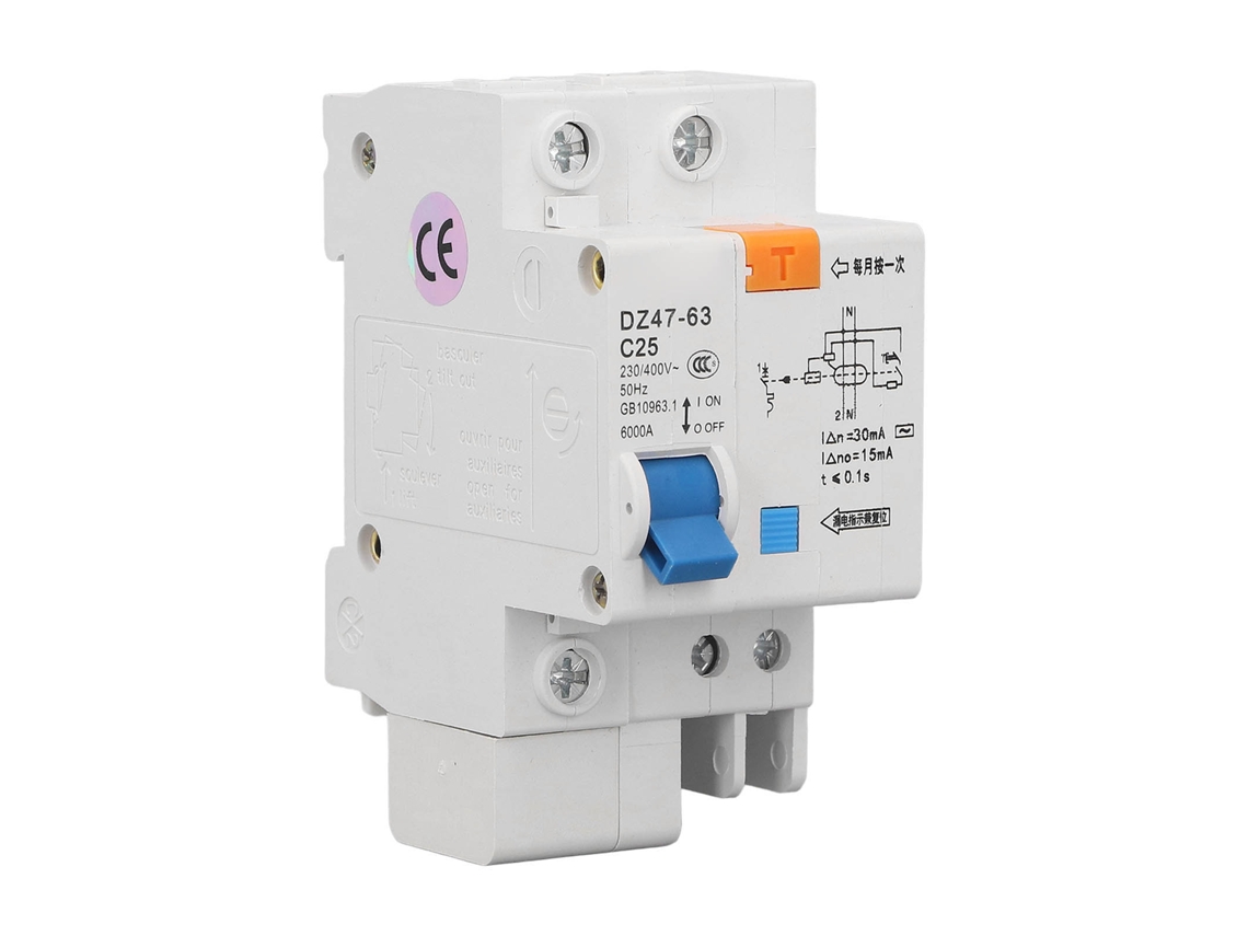 Laxiscreed Disjuntor 1p+n 25a Com Proteção Contra Fugas Para Segurança Eléctrica