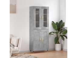 Vidaxl Armário Alto 69,5x34x180 Cm Derivados De Madeira Cinza Cimento