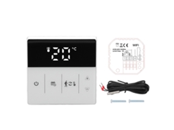 Termostato inteligente com tela touch controle por app e voz Wi-Fi 90-240V preto e branco
