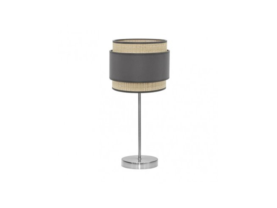 Alto Kandy Candeeiro De Mesa 1xe27 Natural/cinza 67x30x30 Cm Fabrilamp