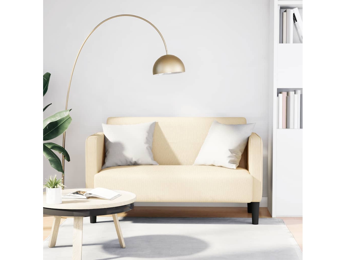 Vidaxl Sofá-luvas 109 Cm Tecido Corduroy Creme