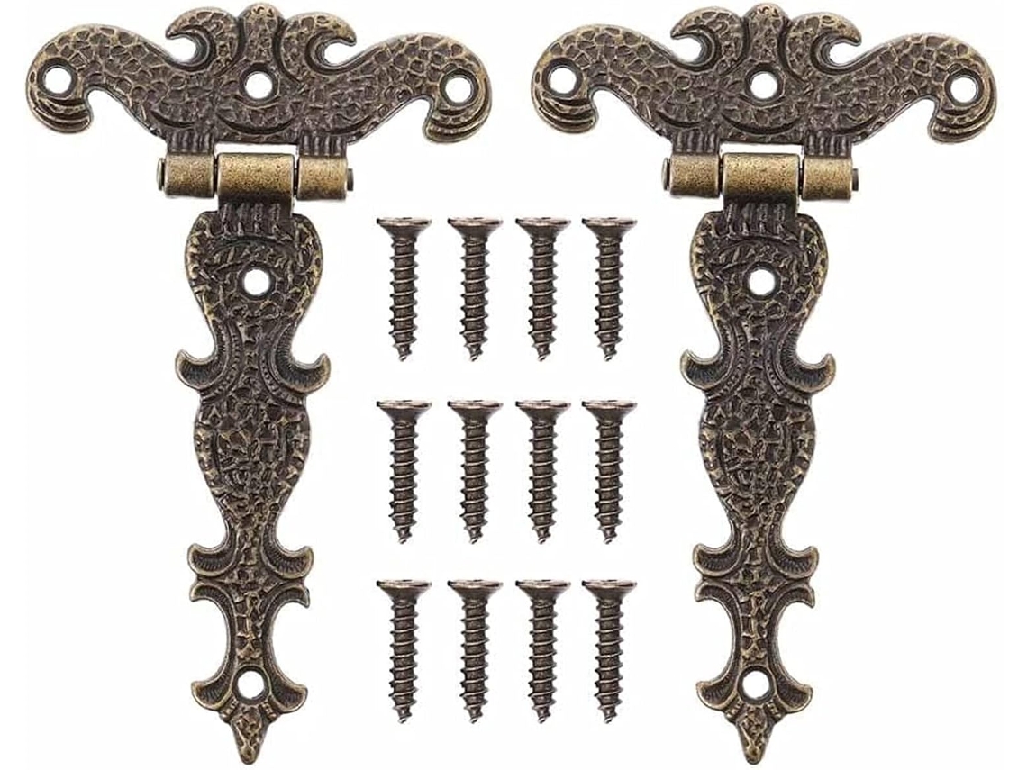 Dobradiças Decorativas Antigas, Dobradiças De Encaixe, 2 Peças, Acessórios De Conexão Porta Retrô Em Liga Metálica, 11
