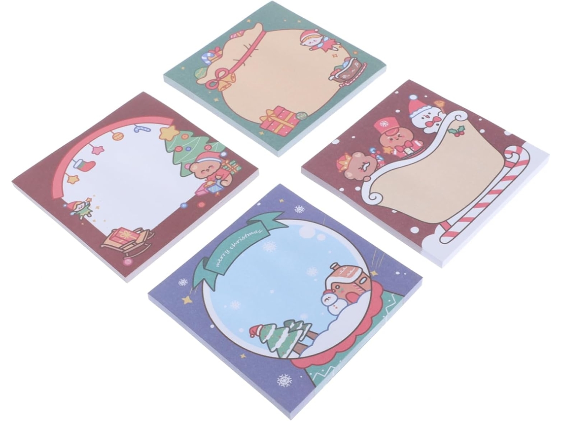 Conjunto de adesivos de Natal, bloco de notas para lembrancinhas de festa, bloco de notas com tema de boneco de neve