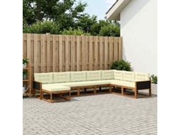 Vidaxl Conjunto De Sofás Para Exterior 8 Unid. Natural E Creme