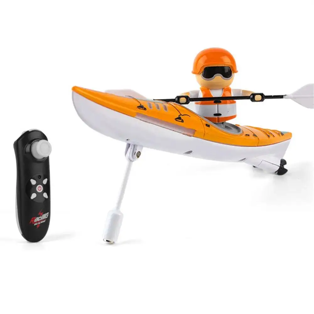 Barco com Controle Remoto, Brinquedo Aquático Elétrico para Crianças, com Luzes. MDUG (laranja)