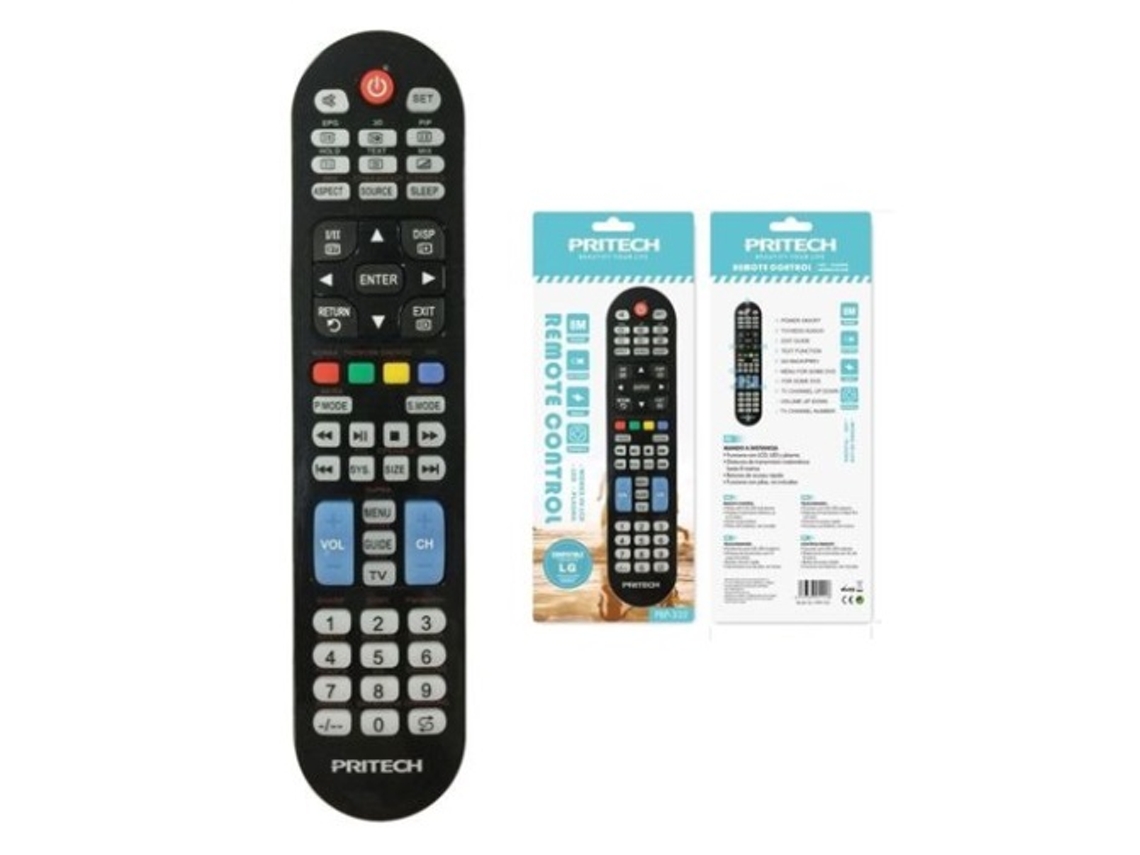 Comando/Controlo Remoto para Televisão Universal PRITECH Pbp-322 Preto
