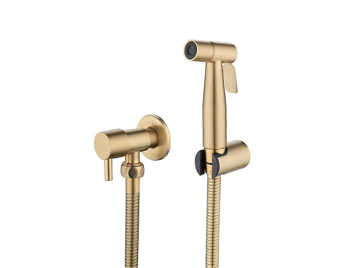 Kit de torneira para bidê de parede com acabamento dourado escovado AQUAFORGE